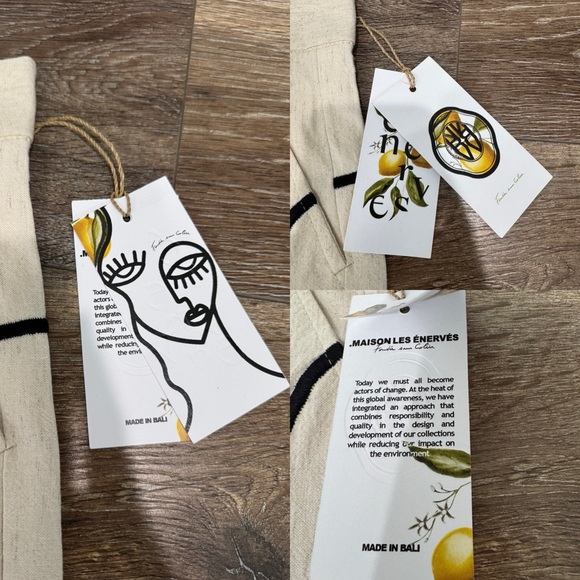 NWT 🖤 Maison Les Énervés Iconic Linen Siam Pants in Ink Size Large - Picture 9 of 16